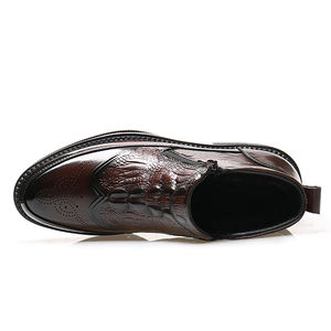 รองเท้าบูทผู้ชายสไตล์อังกฤษแบบมีซิป รุ่นใหม่ล่าสุดปี 2024 ผลิตภัณฑ์รองเท้าแฟชั่น หนัง PU - Product Image 4