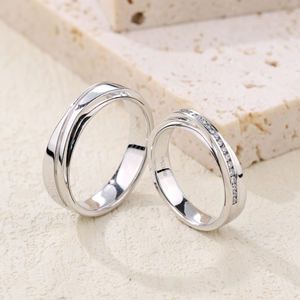 Anillo de Boda Elegante de Oro Blanco de 18K de Alta Calidad con Diamante Brillante Certificado, Diseño Único y Simple, Estilo Clásico para Fiesta - Product Image 3