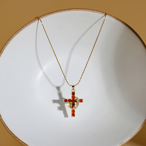 Alla moda di alta qualità religione Amazonite naturale gemma la croce forma <span class=keywords><strong>collana</strong></span> per il partito - Product Image 6