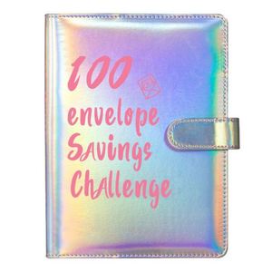 100 Envelopes Money Saving Challenge Binders A5 Pu Leather Budget Loose <b>Leaf</b> Design - Product Image 1