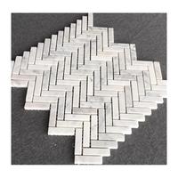 Carrelage en mosaïque de marbre blanc 400x375mm, épaisseur 8mm, motif chevron moderne, pour salle de bain de luxe, hôtel, contour de baignoire, parquet design