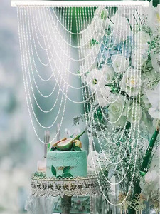 Chaîne de perles d'imitation 8 mm, guirlande blanche ABS haute brillance pour décoration de <span class=keywords><strong>mariage</strong></span> romantique, bouquet floral, emballage cadeau, 15 m - Product Image 5