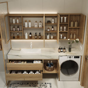 <span class=keywords><strong>Lavadora</strong></span> montada en la pared de 64 pulgadas, modelos de gabinetes de baño, muebles de baño, lavabo, tocador de fregadero único con espejo - Product Image 5