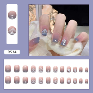 Juego de 24 Uñas Postizas Acrílicas PMMA al por Mayor, Cobertura Completa <span class=keywords><strong>con</strong></span> Pegamento, <span class=keywords><strong>Diseño</strong></span> Cuadrado, Uñas a Presión en Caja, Marca Privada - Product Image 5