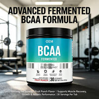 BCAA fermenté 6000 mg par portion, poudre pour adultes, saveur punch aux fruits, 30 portions, 255 g, complément alimentaire