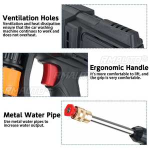 20000mAh Cordless High Pressure <b>Washer</b> Spray Water Gun <b>Car</b> Wash Pressure Water Nozzle Cleaning Machine for 18V Battery - Product Image 3