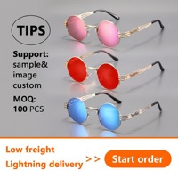 Lunettes de soleil punk métalliques classiques européennes et américaines unisexe, rétro, ajourées, UV400 ANSI Z80.3, demi-monture, marque de mode, pour l'extérieur