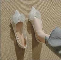 Chaussures élégantes en maille avec nœud papillon, talon plat, pour l'été, mode, soirée, danse, sandales