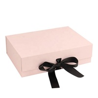 Boîte Cadeau Pliante Magnétique en Carton Rigide, Pliable, pour Vêtements, Cosmétiques, Chaussures, Emballage Noir en Papier, Imprimable avec Logo Personnalisé