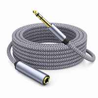 Câble d'extension audio mâle-femelle 6,5 mm, cordon jack stéréo tressé 1/4 pouce, câble auxiliaire 6,35 mm pour mixeur, guitare, haut-parleur, micro