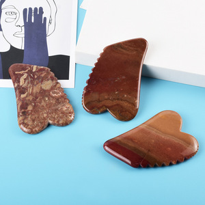 Pietra Gua Sha in Diaspro Mookaite Personalizzata Huiying, Forma a Fulmine, Strumento per Massaggio Facciale, Viso, Collo e Mani - Product Image 4