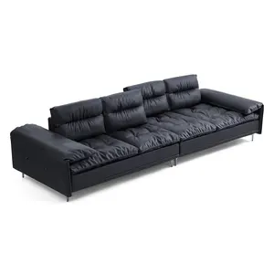 Minimalismus Möbel Feder schwarz Wohnzimmer Liegesessel geteiltes Couch modernes großes Lounge-Sofa