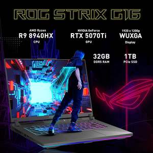 Portátil para Juegos Rog Strix G16 al por Mayor, 165Hz FHD, Ryzen 9 de 12 Núcleos, 32GB RAM, 1TB SSD, Teclado Retroiluminado, Windows 11 Home, Enchufe Estadounidense - Product Image 4