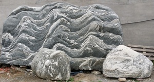Groothandel Outdoor Tuin Versieren Natuurlijke Grote Zwarte Water Wave Rivier Rots Steen Boulder Landschappen - Product Image 4