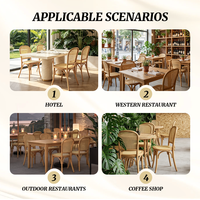 Chaise de banquet d'hôtel de qualité commerciale, structure en bois massif, dossier en rotin, durable, pour événements et repas