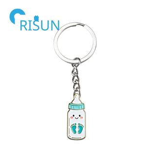 Fábrica de Metal bebé llavero Llavero regalo personalizado bebé leche ducha chupete botella esmalte llavero bebé pañal esmalte llavero - Product Image 4