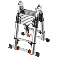 Échelles combinées pliantes industrielles modernes de 1,7 m avec main courante en alliage d'aluminium, capacité de charge de 150 kg pour escalier de bureau et usage intérieur
