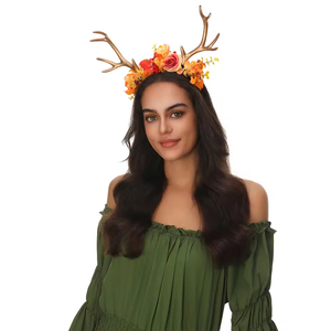 Nueva Tendencia, Diademas Navideñas Europeas en Oferta, Lindas Diademas <span class=keywords><strong>de</strong></span> Tela y Plástico con Astas <span class=keywords><strong>de</strong></span> Reno para Fiestas - Product Image 3