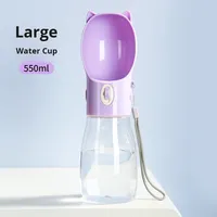 Meilleure vente Tasse de voyage écologique à motif solide pour animaux de compagnie Distributeur d'eau pour chien étanche Tasse à nourriture Bouteilles d'eau en plastique en gros
