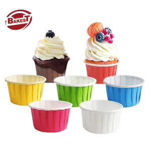 Envoltórios de papel descartáveis do filme & oem, cores puras, tampas de papel do cupcake da muffin, copo de papel de cozimento