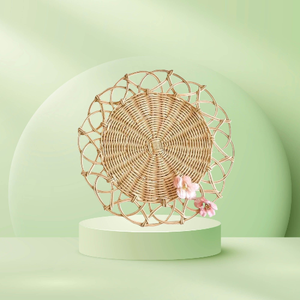 Meilleure vente ensemble de napperons ronds jacinthe d'eau tissé bambou fabriqués à la main cuisine Table tapis matériel environnemental - Product Image 1