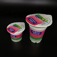 Gobelets en plastique pour yaourt de 100 ml, 125 ml, 255 ml et couvercles en aluminium