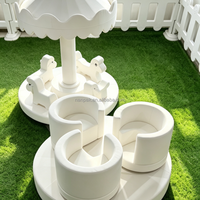 Manège d'intérieur à assise souple, modèle tasse à thé blanche, avec auvent, pour aire de jeux intérieure, centre commercial, café ludique et location pour fêtes d'enfants