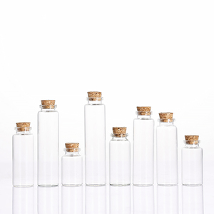 Mini cadeau à la dérive souhaitant Tube de verre bouchon de liège vide bouteilles en verre plat transparent 5ml 7ml 8ml 20ml tailles pour les organisateurs de maquillage - Product Image 1