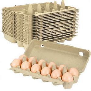 펄프 종이 계란 상자 적층 가능 생분해성 재활용 가능 대량 2x6 계란 12개입 식품용 슈퍼마켓 주방용 - Product Image 1