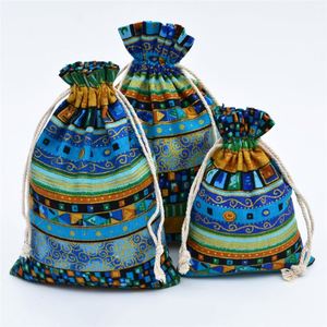 Jewelry Packaging 10x14cm National Style <b>Bag</b> <b>Gift</b> Jewelry Drawstring <b>Bag</b> Linen Packaging <b>Bag</b> - Product Image 6