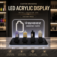 Présentoir de table en acrylique personnalisé avec éclairage LED pour tabac sans fumée – Vitrine de présentation en acrylique LED pour magasin de détail