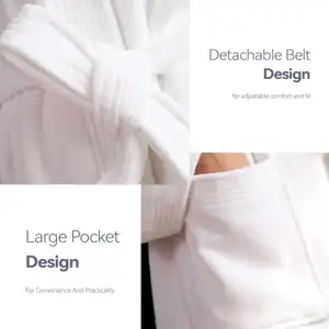 Professional Unisex Cotton Bathrobe Velour Spa Gown For Couples 100% Cotton Body Robe Towel Pajamas For Hotel Wholesale Bathrobe