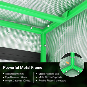 Kit Completo <span class=keywords><strong>de</strong></span> Cultivo Hidropónico Interior TRILITE Horticulture 600D Mylar, Tamaño Personalizable <span class=keywords><strong>de</strong></span> Metal, 240x120cm, Impermeable - Product Image 5