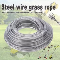 Fil de coupe en acier de 3,0 mm x 15 m pour débroussailleuse, ligne de coupe ronde, accessoires pour coupe-herbe
