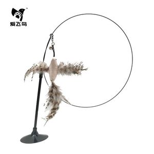 Juguete volador para gatos con ventosa, cabezal de plumas de repuesto, varita de juguete para gatos, desmontable para gatitos - Product Image 3
