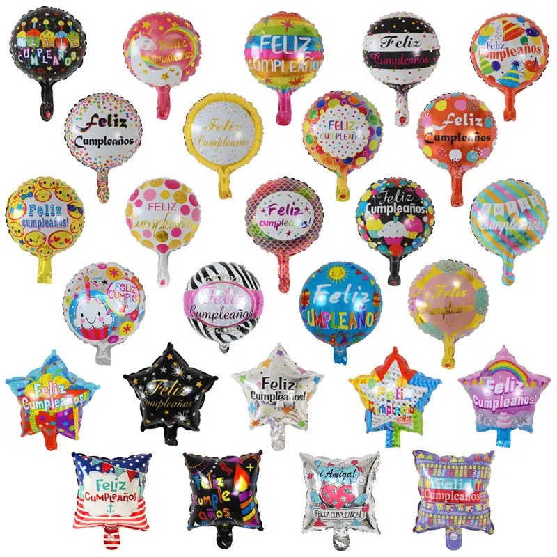 Ballons espagnoles en feuille d'aluminium, 5 pièces, 10 pouces, décoratifs, taille mini, joyeux anniversaire ou mariage