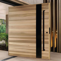 Portes d'entrée en bois massif de style moderne, portes d'entrée en bois personnalisées pour les projets de construction de villas