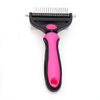 2023 accessoires pour chat brosse de toilettage pour animaux de compagnie 2 en 1 râteau à sous-manteau pour chien chat en acier inoxydable Double face peigne d'épilation pour animaux de compagnie