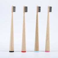 Brosse à dents adulte sonique à manche rond souple au charbon de bois Ecofresh doré haut de gamme interchangeable Offre Spéciale avec étui en bois