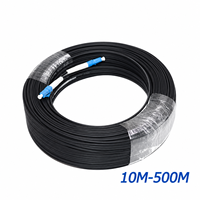 Kabel Fiber Optik Drop FTTH 300M Patch Cord SC ke SC UPC APC Simplex SM Single Mode Outdoor Hitam