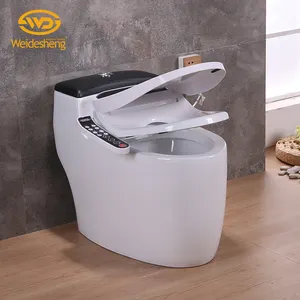 Venta al por mayor inodoro c-Tazón de baño automático inteligente, autolimpio, blanco, moderno, de cerámica, superventas