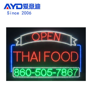 ป้ายร้านขา<span class=keywords><strong>ย</strong></span>อาหารแบบไท<span class=keywords><strong>ย</strong></span>ไฟ LED กระพริบป้า<span class=keywords><strong>ย</strong></span>สว่าง<span class=keywords><strong>ส</strong></span>ูงร้านอาหารขนาด24*35นิ้ว - Product Image 1