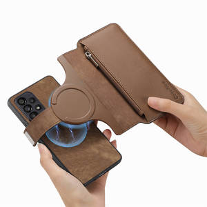 Funda Magnética Dos en Uno de Cuero Genuino para Teléfono y Tarjetas de Crédito para Z Fold 6/5/4/3 - Product Image 1