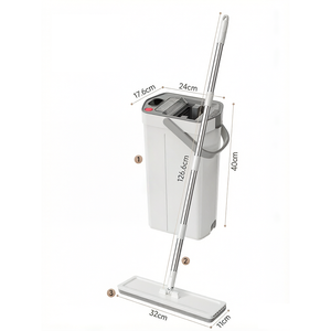 Sistema <span class=keywords><strong>de</strong></span> limpieza <span class=keywords><strong>de</strong></span> suelos con cubo separador <span class=keywords><strong>de</strong></span> agua sucia, 1 paño <span class=keywords><strong>de</strong></span> fregona reemplazable, fregona plana manos libres para limpieza <span class=keywords><strong>de</strong></span> suelos - Product Image 4