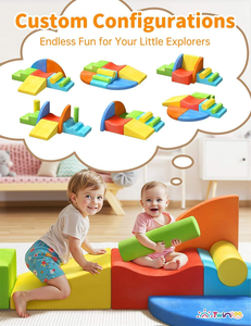 Blocs de jeu en mousse souple pour bébé, personnalisables OEM/ODM, 8 pièces, pour l'escalade, le jeu, la rampée et le glissement des tout-petits - Product Image 4
