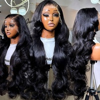 Perruque Lace 360 Full HD Body Wave en Cheveux Humains Vietnamiens Bruts, Sans Colle, Pré-Pluckée, Densité 250% pour Femmes Noires
