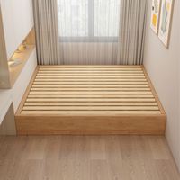 2024 Offre Spéciale simple tatami en bois massif lit au sol hôtel sans dossier lit sans cadre de lit de chevet