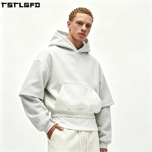 Custom Embossed <b>Hoodie</b> Heavyweight Bone <b>White</b> <b>Oversized</b> Boxy Fit Streetwear Minimalist Pullover Wholesale Bulk - Product Image 1