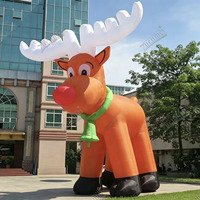 Renne gonflable géant LED Zhenmei de 20 pieds, personnalisé pour la publicité de Noël, idéal pour les centres commerciaux et les décorations de fêtes