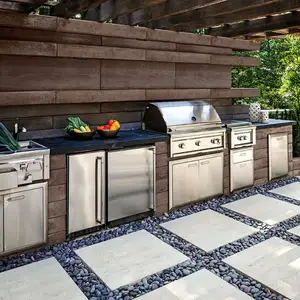 Gabinetes de cocina al aire libre modulares armarios de cocina de jardín al aire libre con gabinete de fregadero